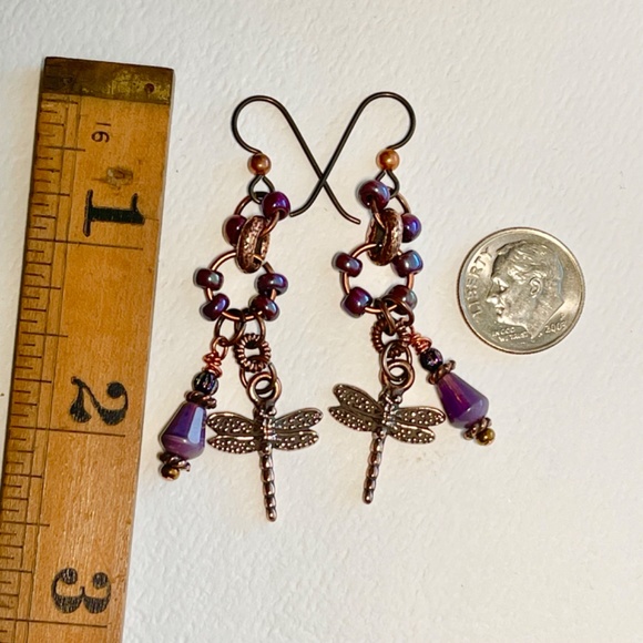 ARTISAN Earrings - “Midsummer Eve Flight” Dangles - Picture 4 of 7